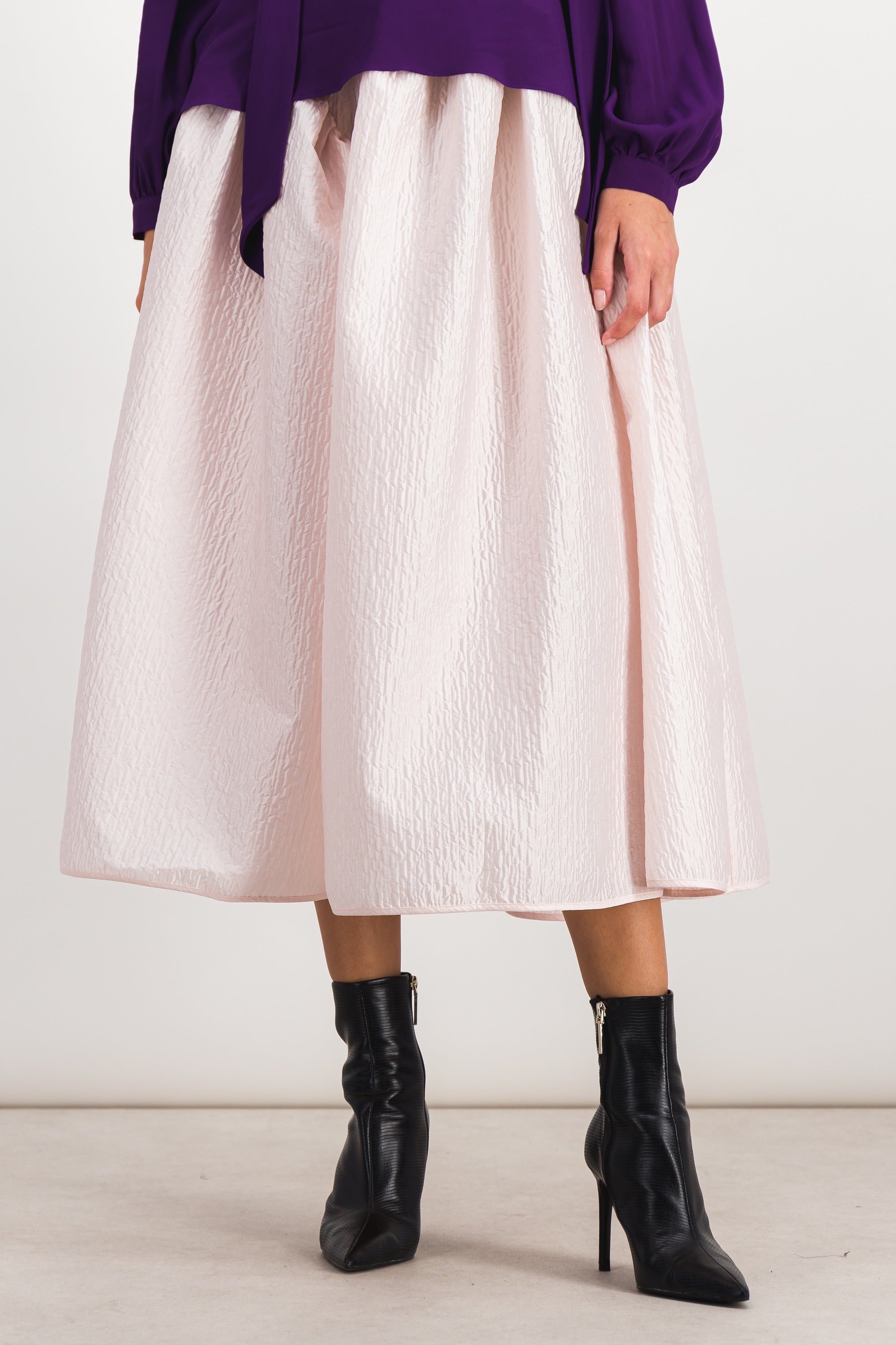 スカート CECILIE BAHNSEN Pink organza Bambi skirt CECILIE BAHNSEN Bambi appliquéd crinkled-organza midi skirt