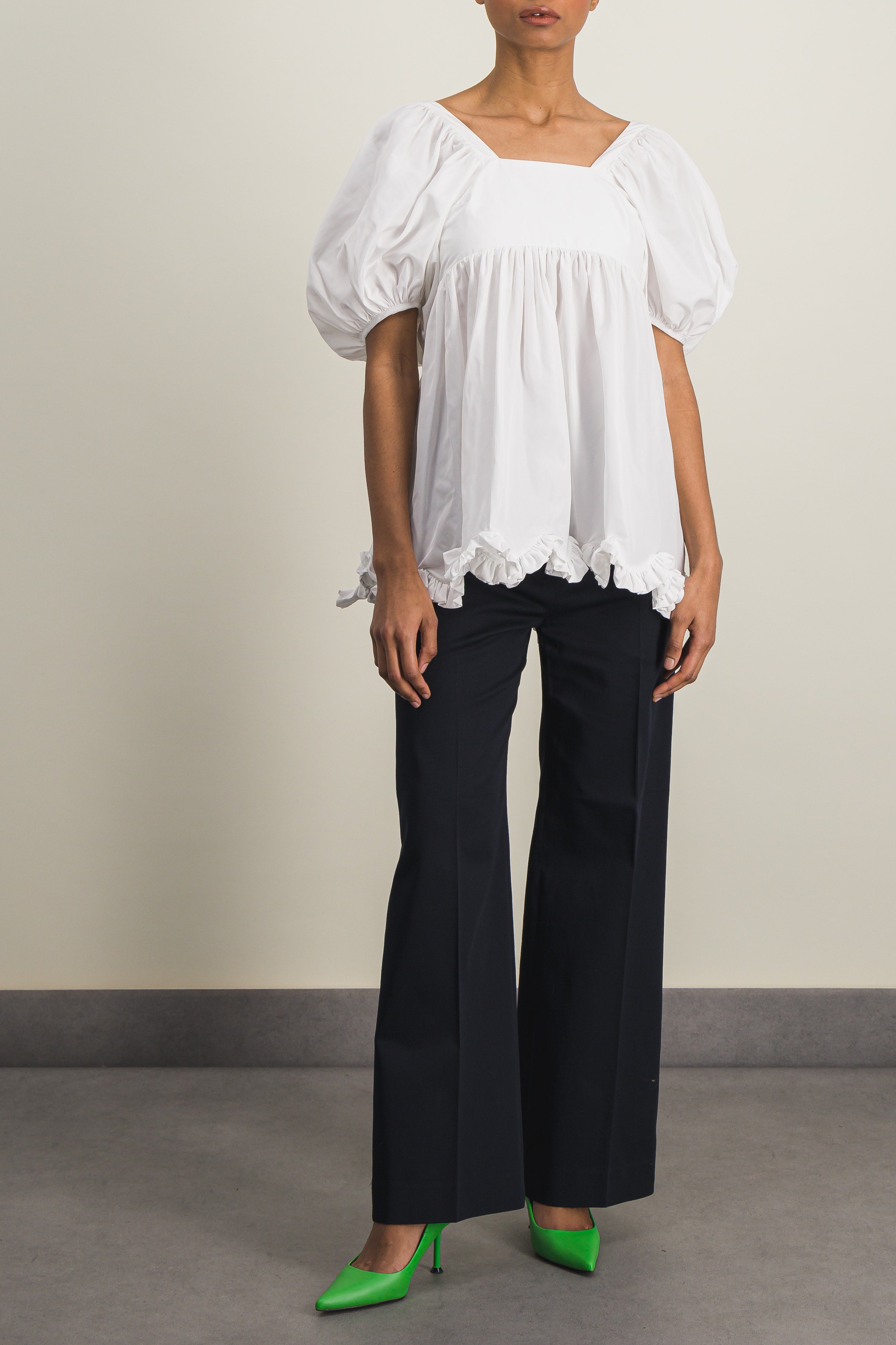Cecilie Bahnsen – Puff sleeve recycled faille blouse with