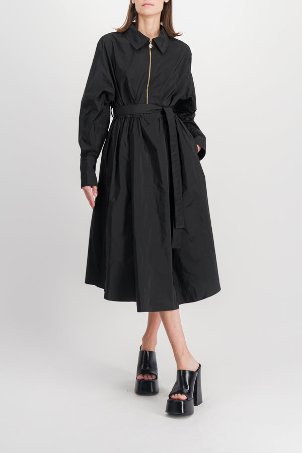 Voluminous zipped maxi dress