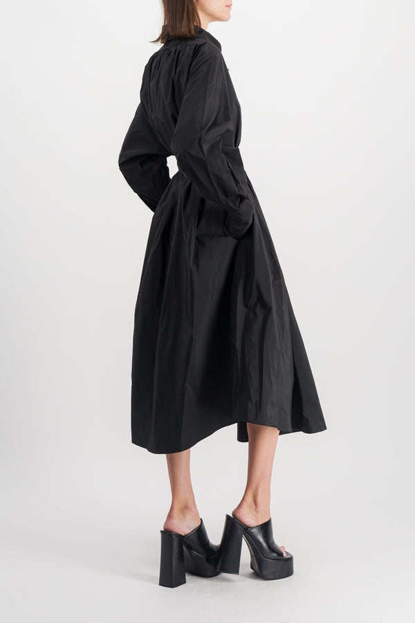 Voluminous zipped maxi dress