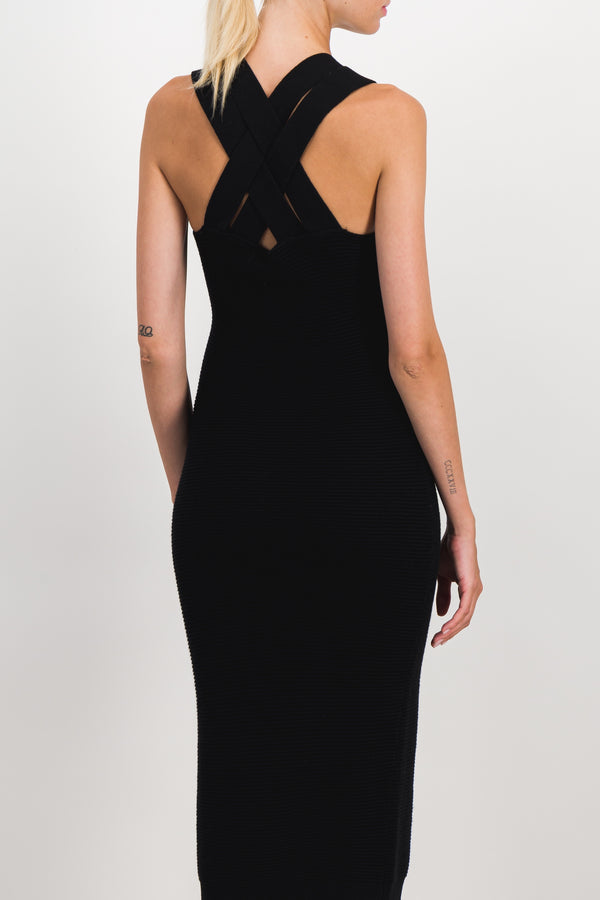 Double strap bouclé dress