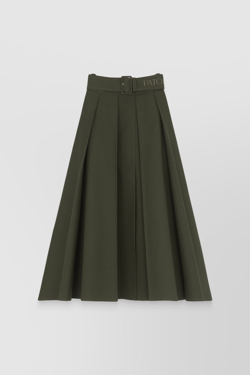 Patou - Pleated canvas maxi skirt