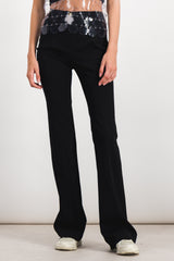 Black slide flared pants