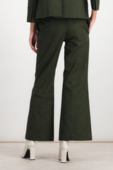 Low waist flared canvas pants