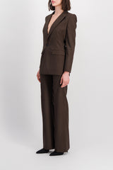 Brown wide leg tailored pants