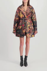 Wittgenstein printed quilted blazer with belt