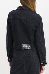 Chain link trucker denim jacket