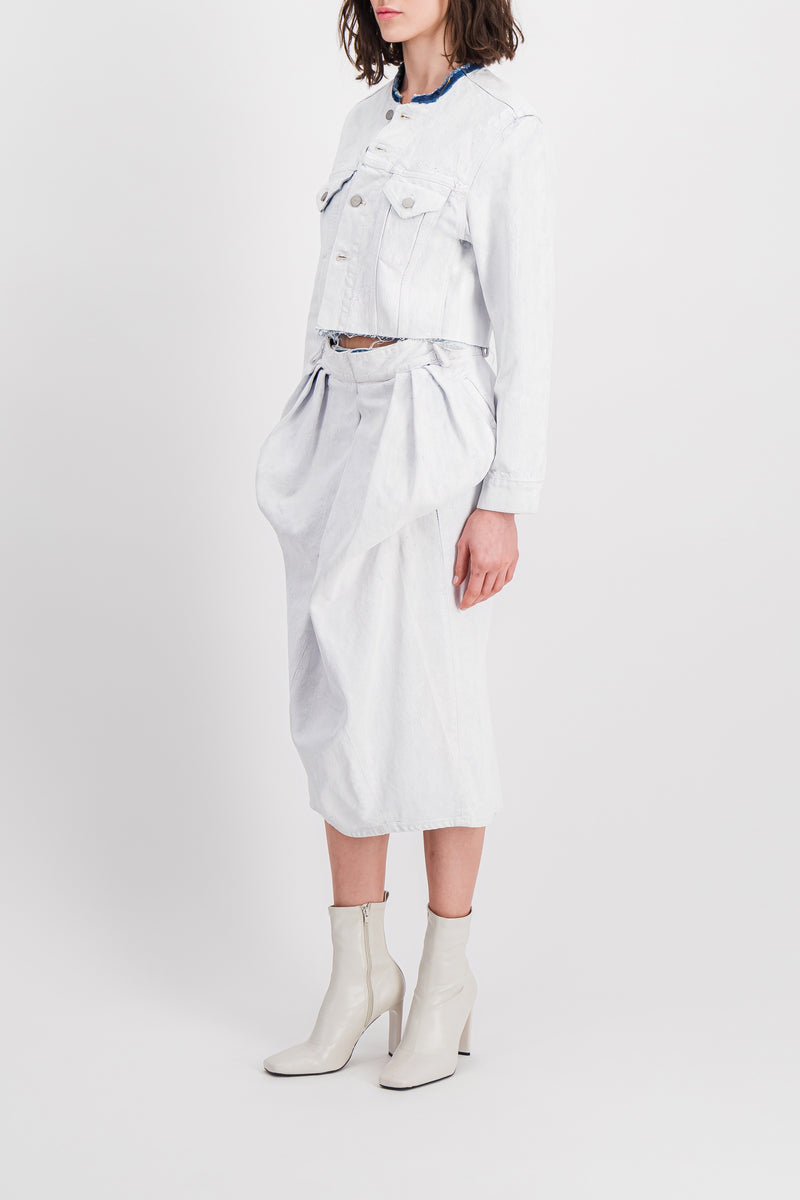 Maison Margiela - Cropped white denim jacket