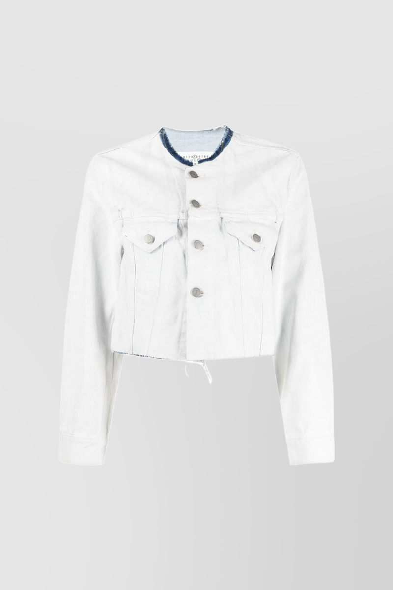 Maison Margiela - Cropped white denim jacket