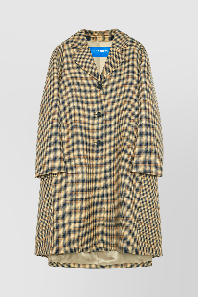 Nina Ricci - Check wool cocoon coat