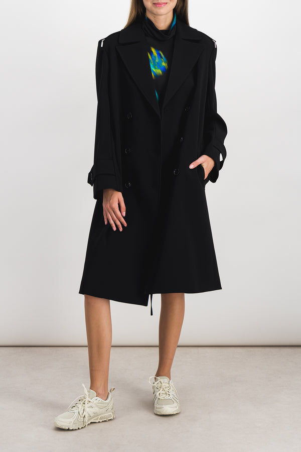 Recycled gabardine trench coat