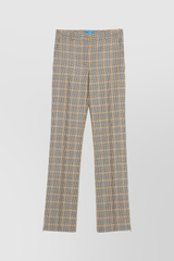 Straight leg check wool pants