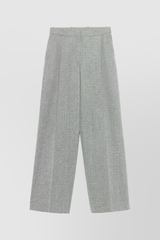 Wide leg speckled wool pants