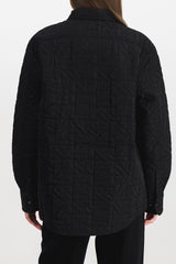 Logo quilted oversize shirt