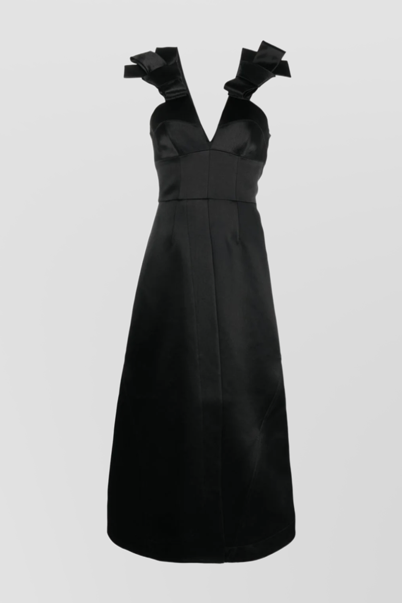 Jil Sander - Shiny bonded satin midi dress