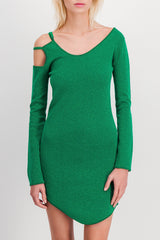 Cut-out detail asymmetric mini-dress