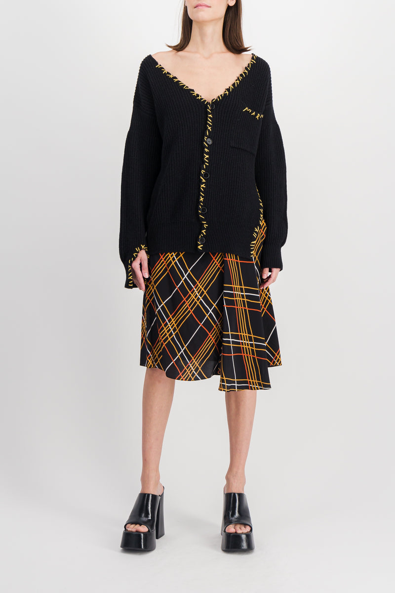 Marni - Asymmetric a-line check skirt