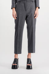Cropped straight cigarette line pants