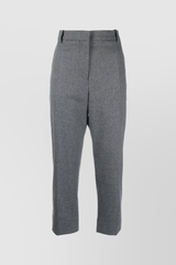 Cropped straight cigarette line pants