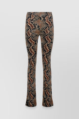 Snake print slim straight leg pants