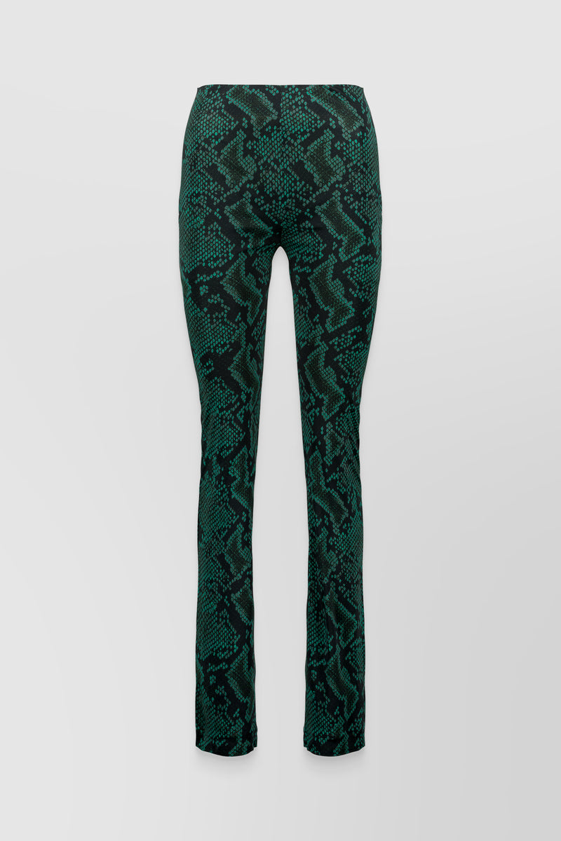 Atlein - Green snake print slim straight leg pants