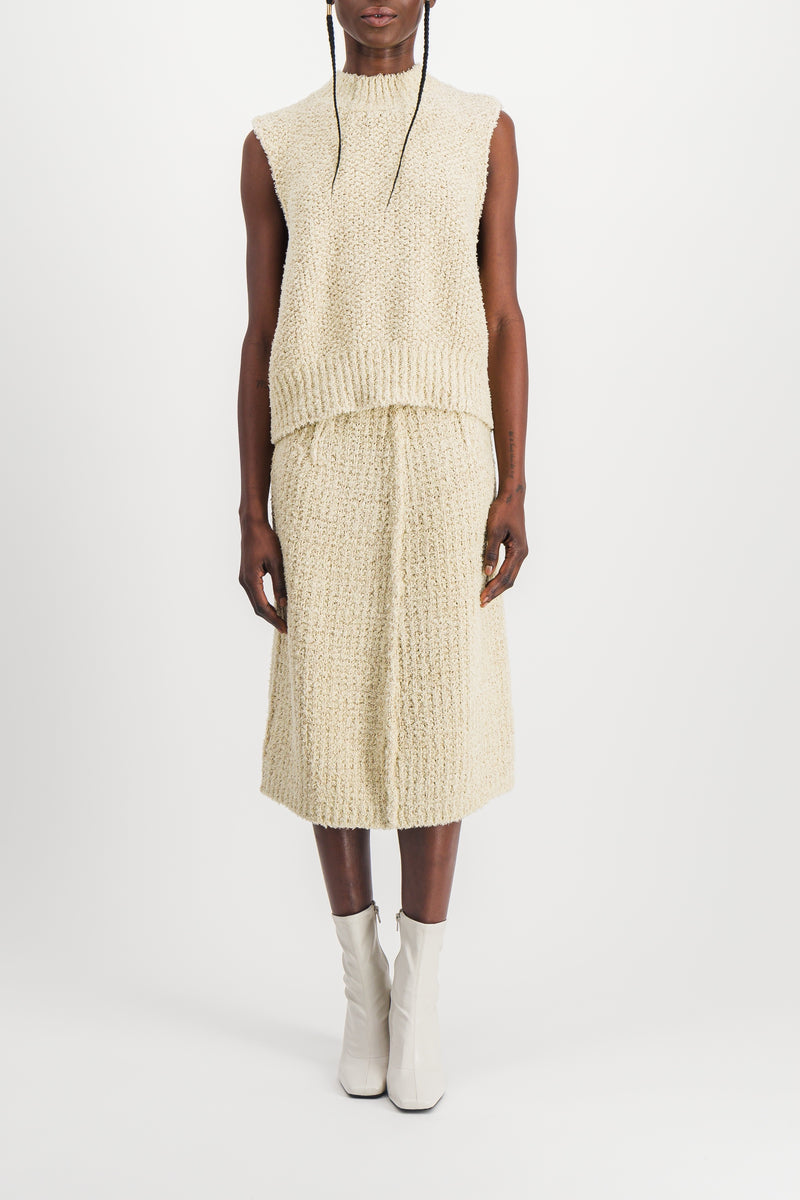 Maison Margiela - Sleeveless potato bag boucle sweater