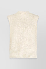 Sleeveless potato bag boucle sweater