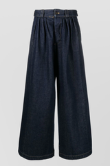 Blue denim baggy wide leg jeans