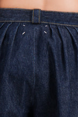 Blue denim baggy wide leg jeans