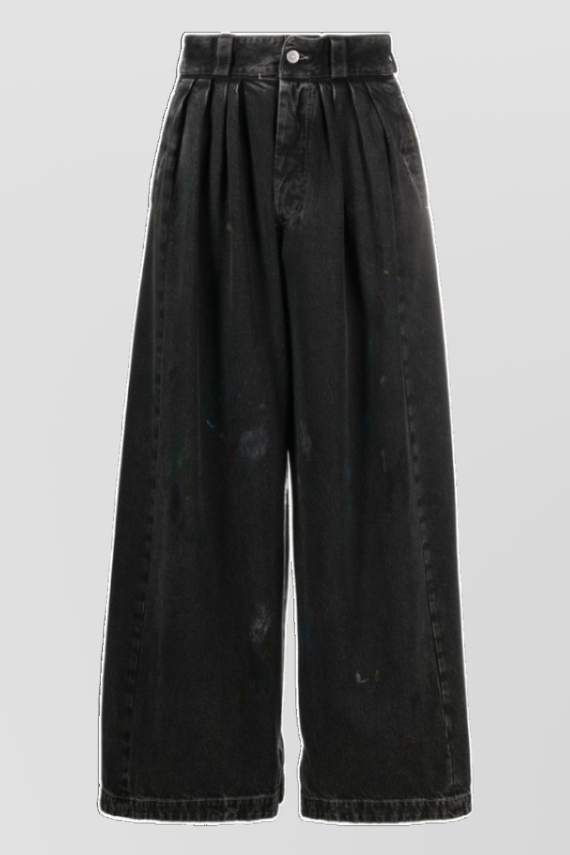 Maison Margiela - Washed black baggy wide leg jeans