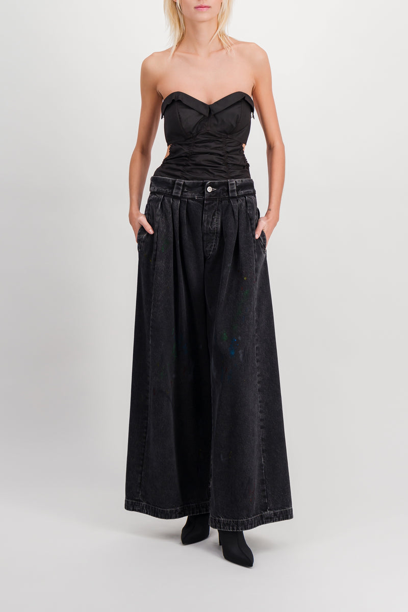 Maison Margiela - Washed black baggy wide leg jeans