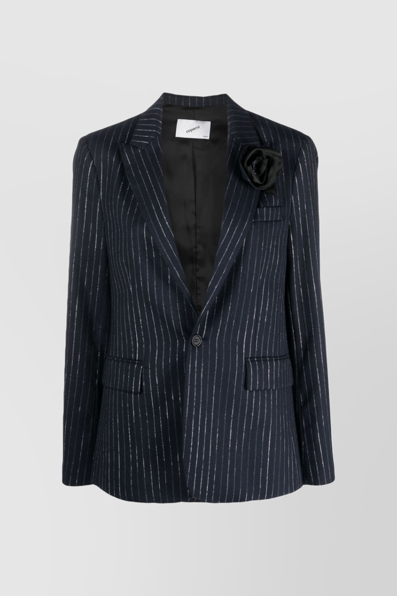 Coperni - Tuxedo jacket in crystal fibre with satin flower