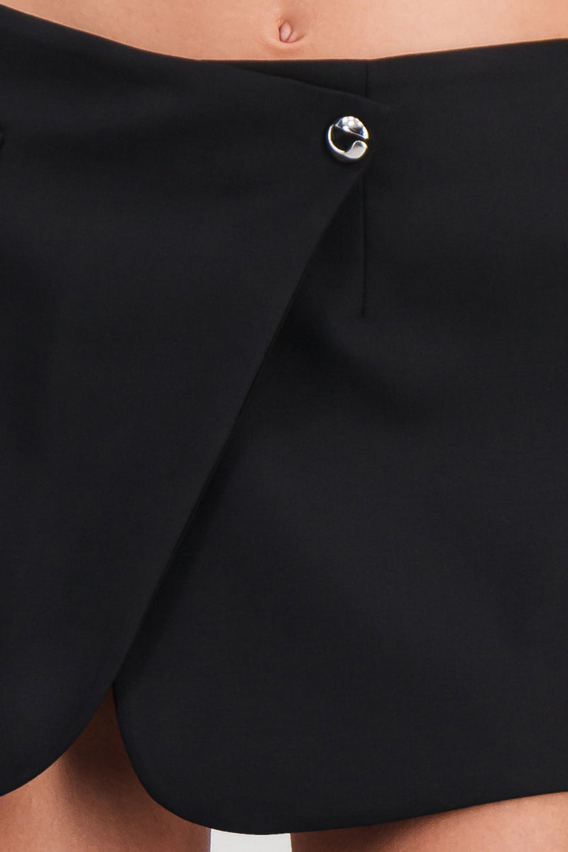 COPERNI Checked metallic tweed mini wrap skirt