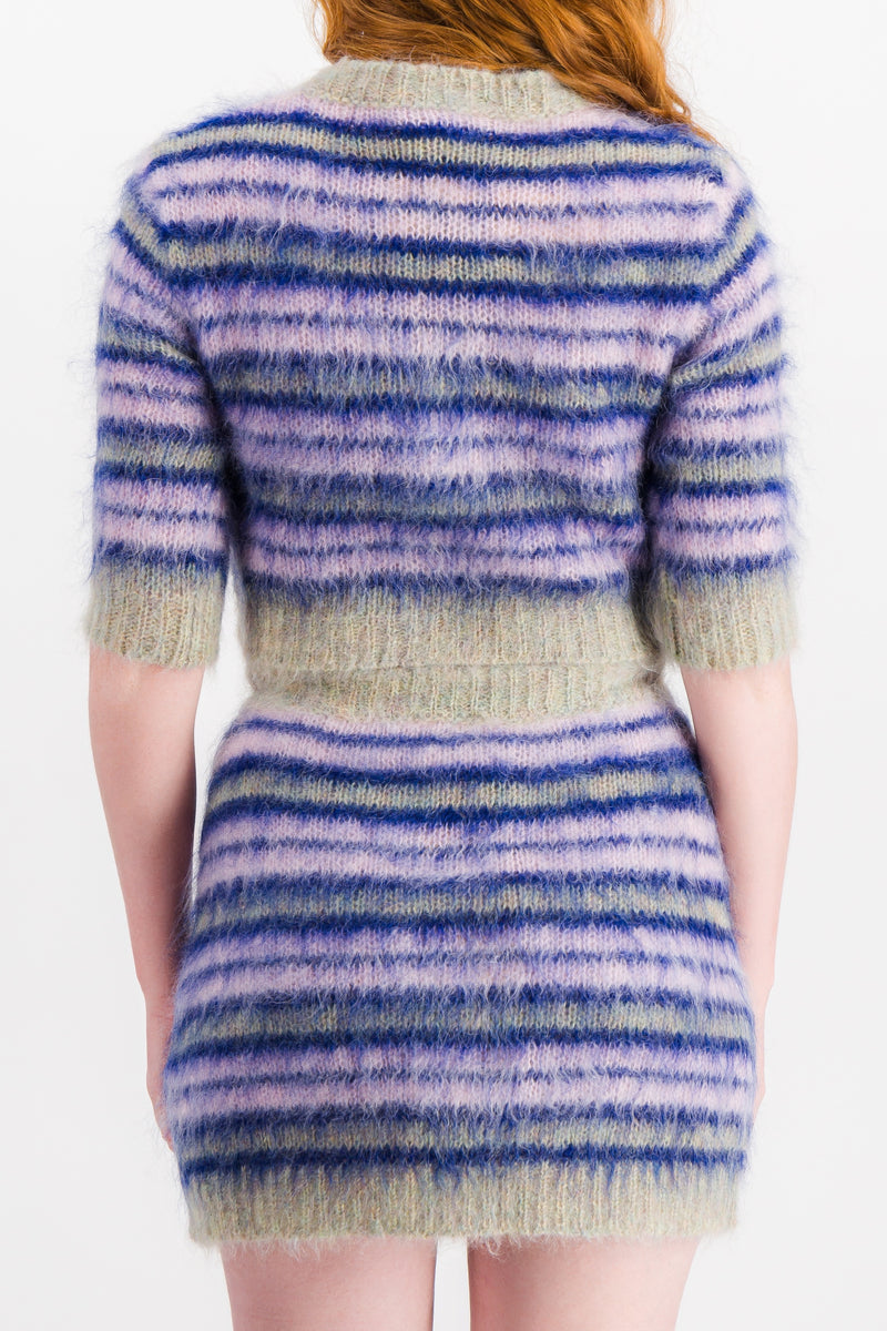 Marni - Stripped mohair cropped cardigan