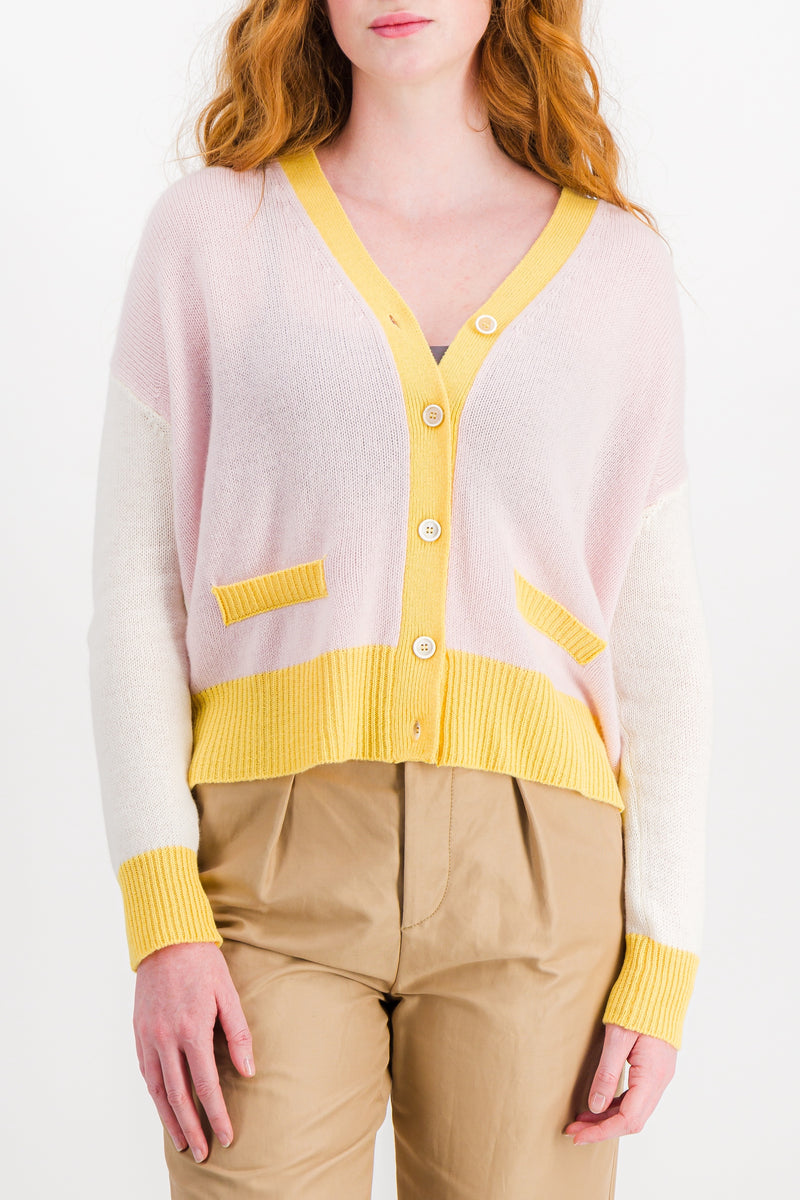 Marni - Color-block v-neck loose cardigan