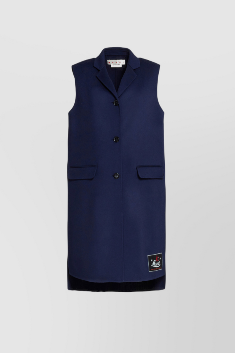 Marni - Sleeveless wool-cashmere long vest coat