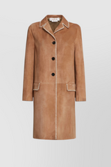 Lamb leather camel dustercoat