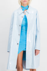 Coated cotton cocoon coat