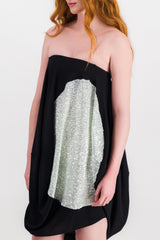 Cocoon shaped midi dress with sparkles