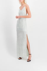 Sequin-embellished slip maxi dress