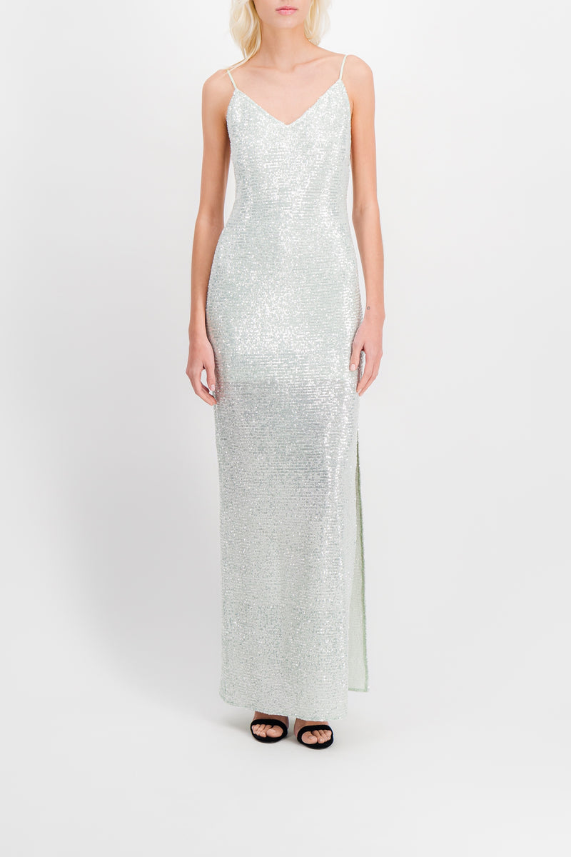 Nina Ricci - Sequin-embellished slip maxi dress