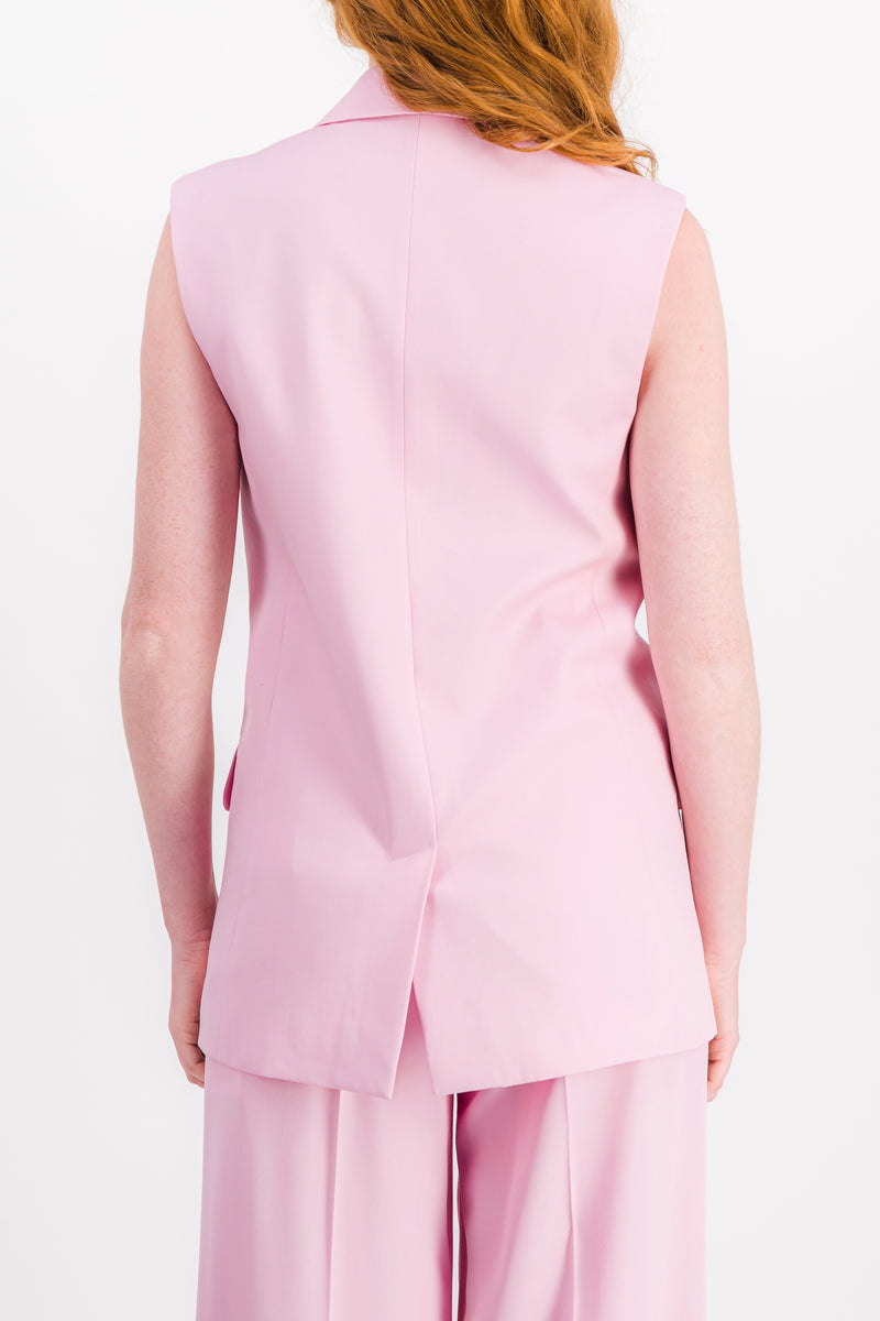 Nina Ricci - Double breasted sleeveless wool gabardine blazer