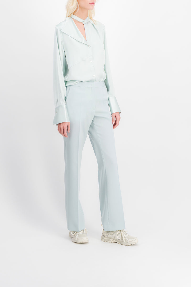 Jil Sander - Fluid asymmetric silk light blue shirt