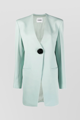 Single buttoned tailoring blazer in compact wool grain de poudre