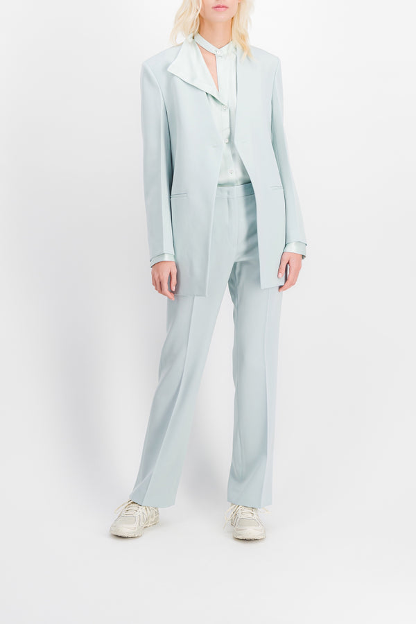 Single buttoned tailoring blazer in compact wool grain de poudre