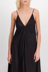 Fluide viscose twill midi slip dress