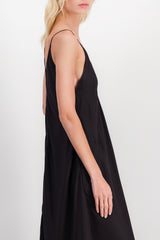 Fluide viscose twill midi slip dress