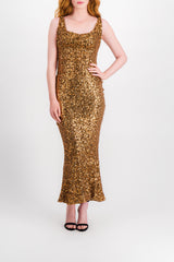 Bodycon sequin jersey maxi dress