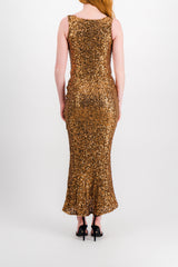 Bodycon sequin jersey maxi dress