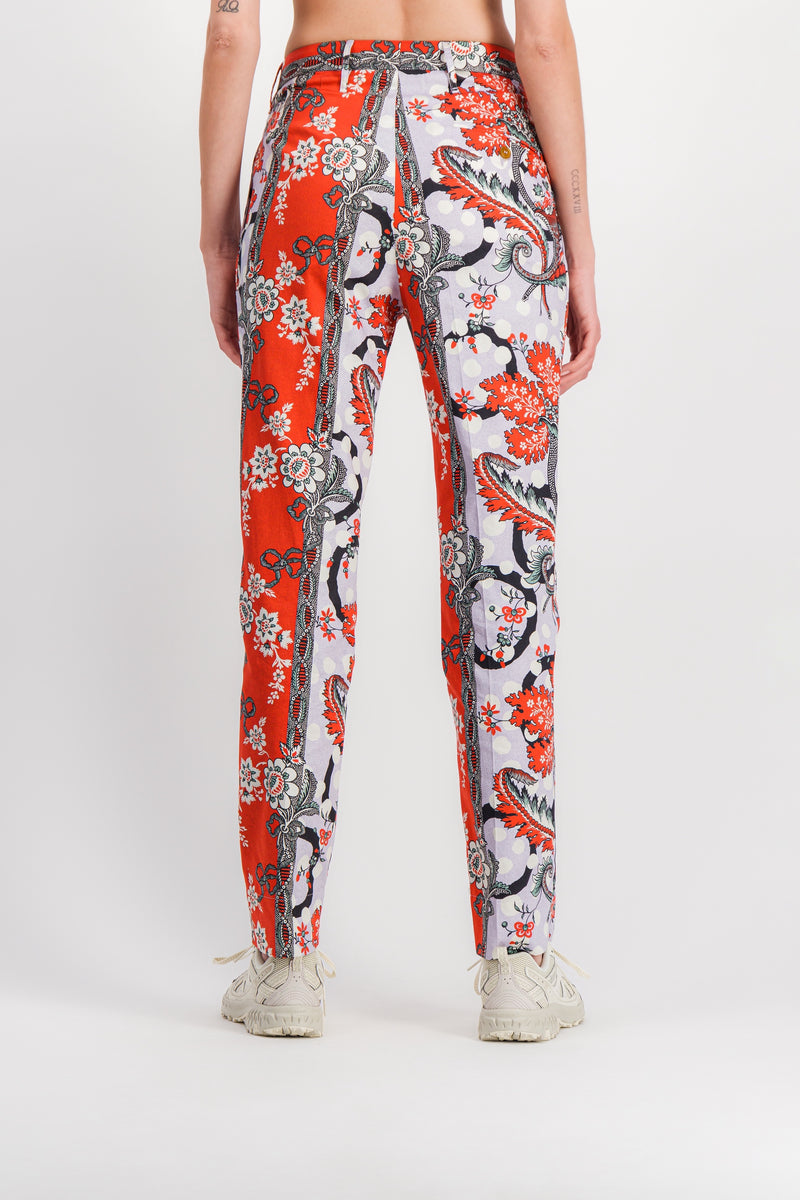 Vivienne Westwood - Flower printed straight leg cotton pants